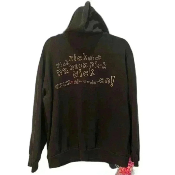 Nickelodeon Black Splat Pullover Hoodie with 90’s characters size. XL‎ - Picture 2 of 8